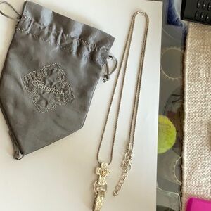 Brighton Clip ID Badge/Name Tag/Lanyard Holder Cross & Heart.